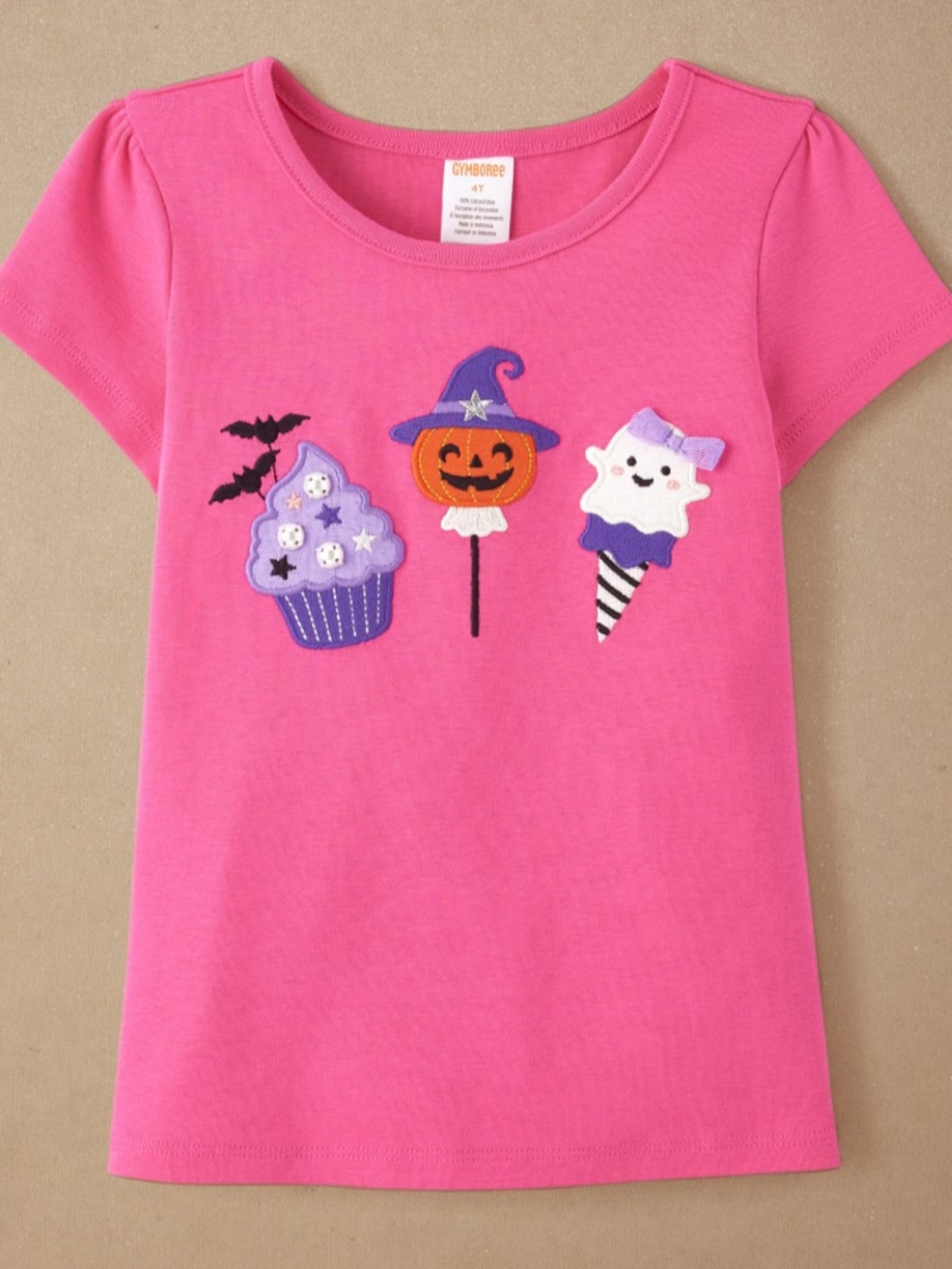 Girls Embroidered Halloween Dessert Top - Halloween - Pink NWOT